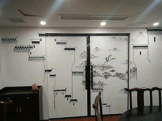 徽派建筑彩绘餐厅