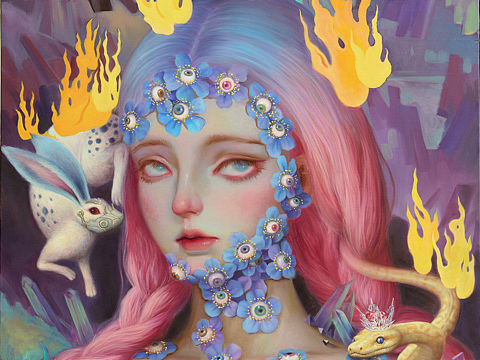 何水晶作品《心·火》