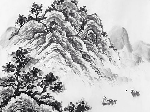 水墨山水国画