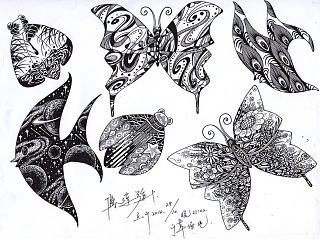 《鱼蝉蝶》装饰填充  第三组