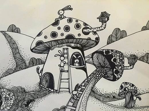 黑白插画