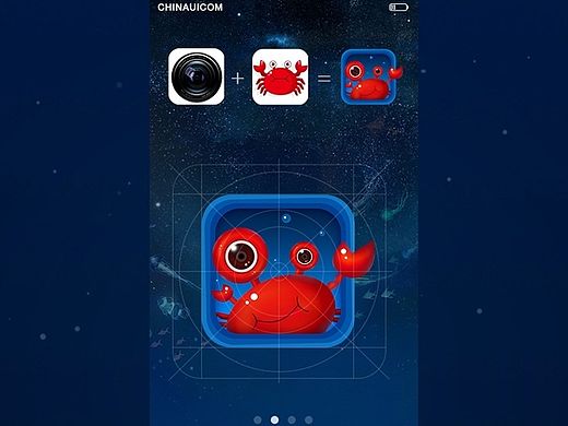 手绘海洋主题图标icon瀑布流UI设计图标设计