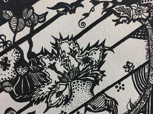 花卉黑白裝飾畫（個(gè)人主頁-ZMTg4MDMyNjA=） - 繪畫 - 站酷設(shè)計(jì)師是孟美玲呀原創(chuàng)素材 - 站酷ZCOOL