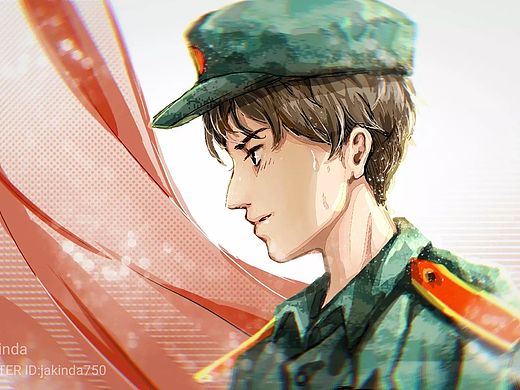 军训动漫插画