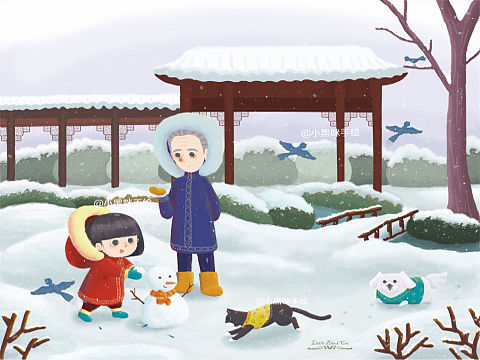 爷爷与我—冬游园林