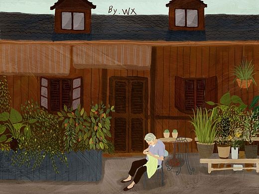 花房奶奶（個人主頁-ZMTM1NTk2NjA=） - 藝術(shù)插畫 - 站酷設(shè)計師王日斤x原創(chuàng)素材 - 站酷ZCOOL