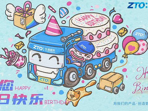 中通国际—生日贺卡