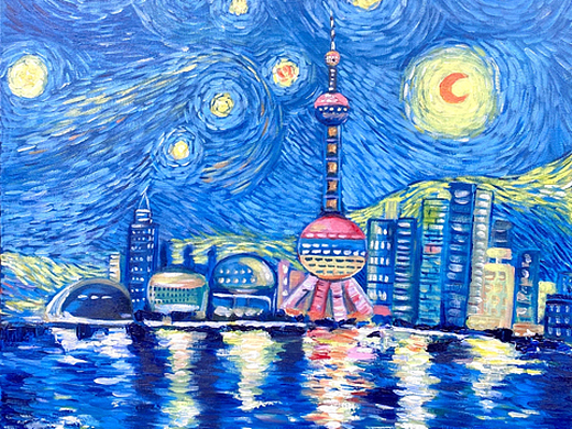 东方明珠手绘