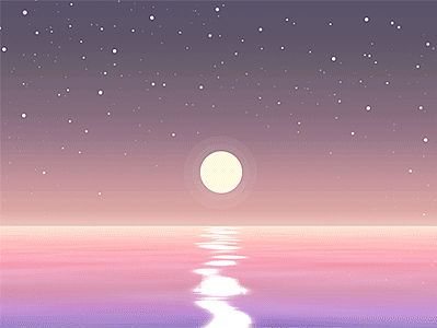 动态场景Quiet ocean night（临摹+小发挥）（个人主页-ZMTUwMzMxMDQ=） - 图标 - 站酷设计师echoraymond原创素材 - 站酷ZCOOL