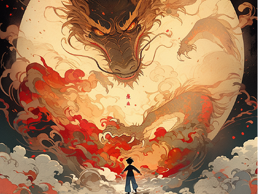 AI龙与少年配色分享