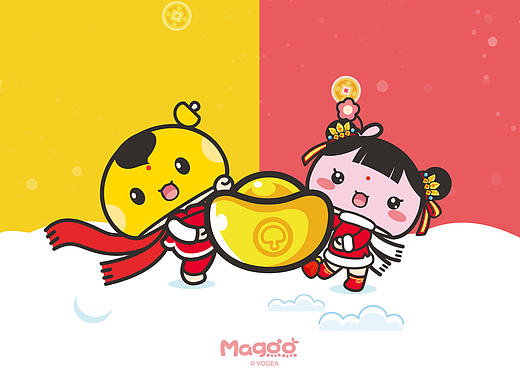 微信聊天背景（蘑菇点点新年情侣版）——男版，女版
