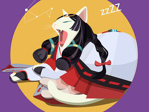 陰陽師——八百比丘喵（個人主頁-ZMTg1MDg0ODA=） - 創(chuàng)作習(xí)作 - 站酷設(shè)計師九九妹原創(chuàng)素材 - 站酷ZCOOL