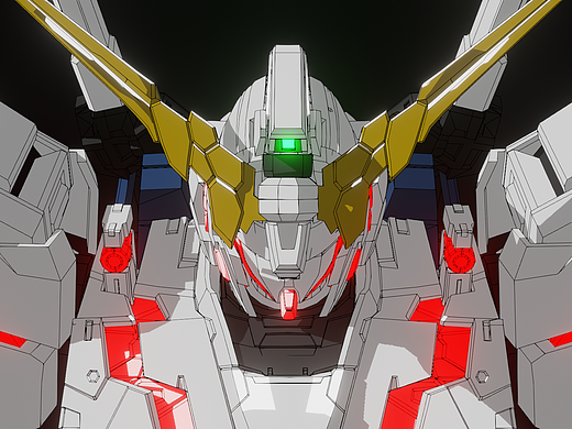 独角兽高达NT-D模式 动画渲染