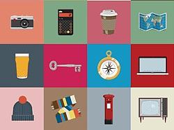 128款扁平话UI图标矢量素材