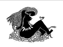 黑白装饰画之女人