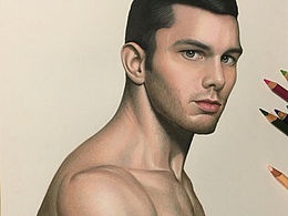 洪之源Danny 原创彩色铅笔画<肌肉硬汉>