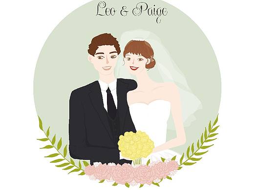 婚礼请柬插画1