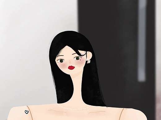 画了一个红唇辣妹