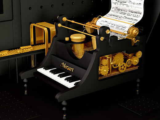 C4D FOR PIANO MODELING EXCERCISE钢琴场景建模