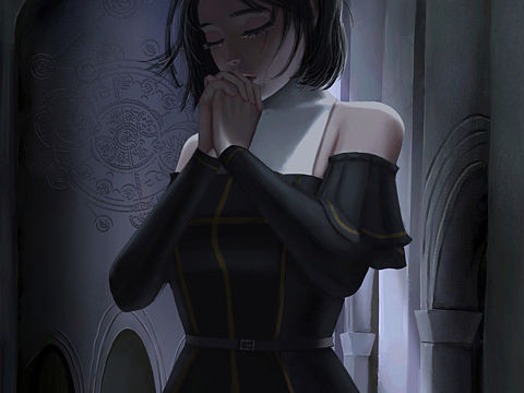 祈祷的少女（个人主页-ZNDQzNjAyNjQ=） - 艺术插画 - 站酷设计师怪人阿Crank原创素材 - 站酷ZCOOL