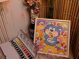 多啦A夢和太陽花