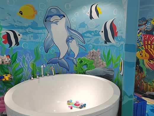 儿童浴室全景手绘