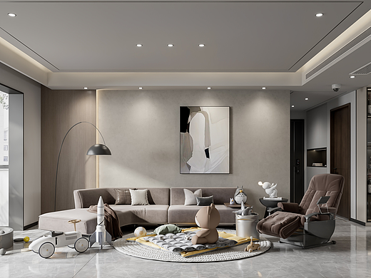 现代奶茶色风格