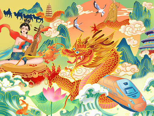 《玄奘之路》（个人主页-ZNjczNzk1NTI=） - 商业插画 - 站酷设计师罗昭懿原创素材 - 站酷ZCOOL