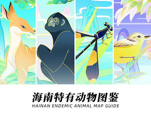 中国风潮流插画丨海南特有动物图鉴