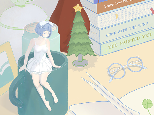 书桌上的mini少女（个人主页-ZNjAxNDQ2NjQ=） - 创作习作 - 站酷设计师漂漂一只雀原创素材 - 站酷ZCOOL