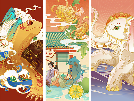 国潮包装插画合集