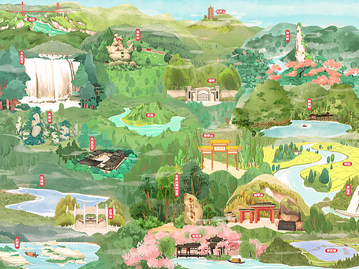重庆山水地标插图