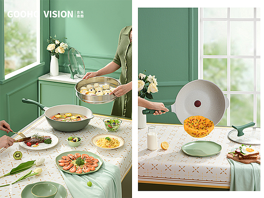 绿色炒锅拍摄 | 古禾造图 GOOHO VISION