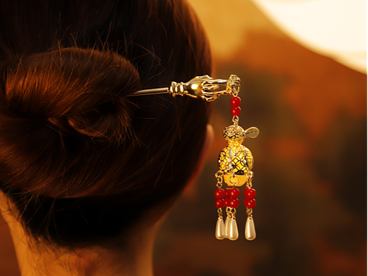 兔子宫灯发簪|产品摄影