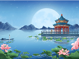 清江月夜(绘画过程)