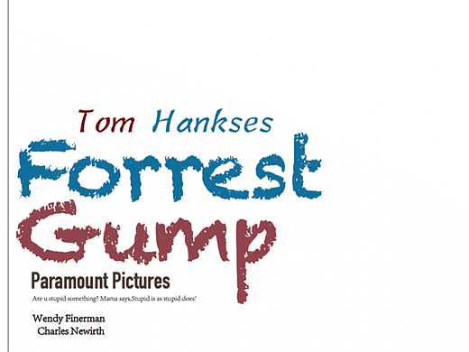 设计作业，海报排版练习，最喜欢的电影《阿甘正传》