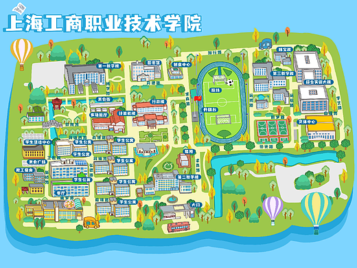 上海工商职业技术学院 手绘地图 