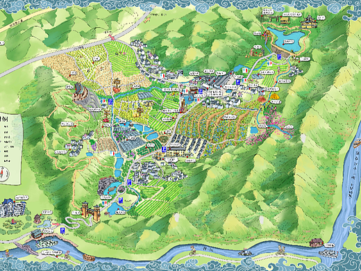 如何绘制乡村手绘地图？