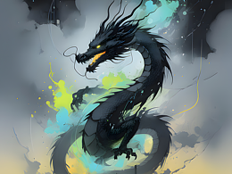 水墨风赛博黑龙