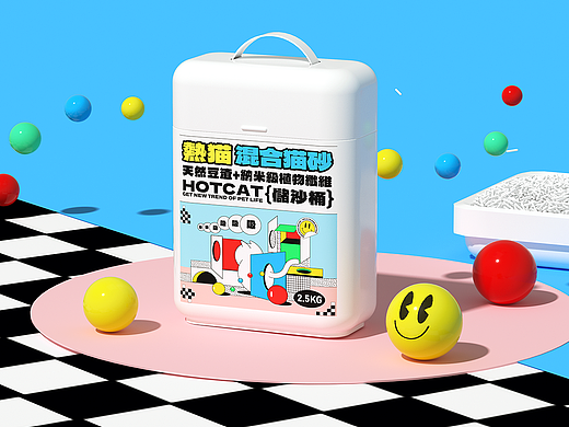 #创作加油站#热猫猫砂包装设计
