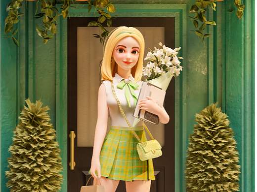 blender人物设计+场景渲染——Lizzy