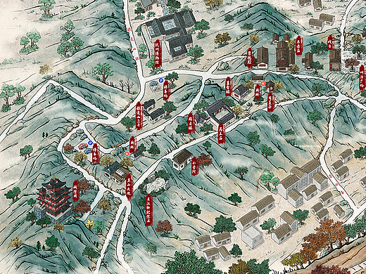 景区电子导览手绘地图