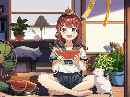 夏日的颜色是......西瓜