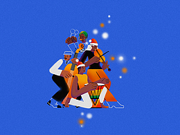 圣誕新年主題插畫