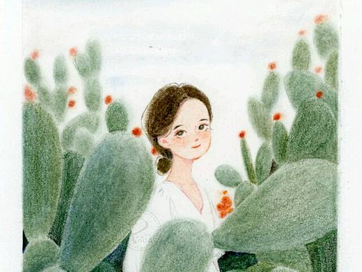 水彩彩铅色粉插画教程头像卡通水彩手绘森系少女治愈