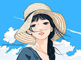 小清新插画之夏日蓝系列