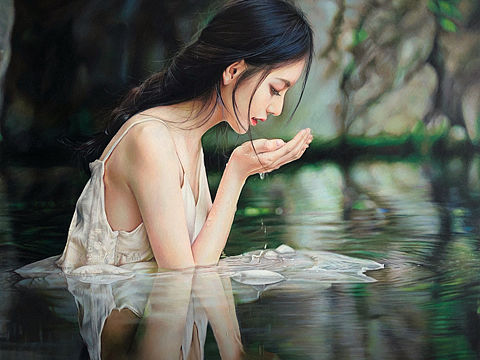 彩铅《秋水涟漪》