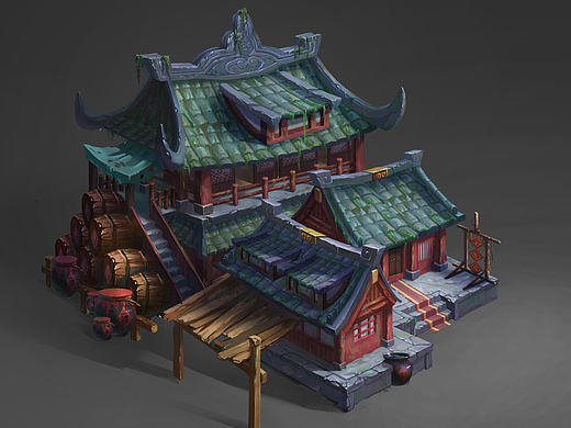 單體建筑客棧練習（個人主頁-ZMTg1Mzk4ODg=） - 概念設定 - 站酷設計師吳啊浪原創(chuàng)素材 - 站酷ZCOOL