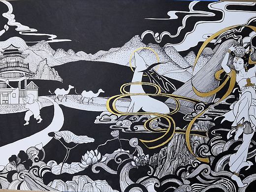 黑白装饰画