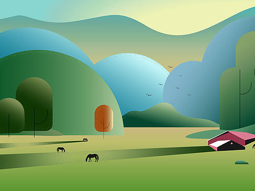 矢量风景插画练习